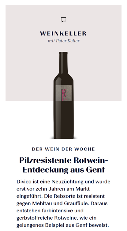 NZZ Bellevue | Divico Fût 2021, vin de la semaine